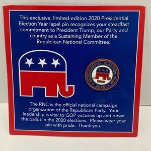 Presidential Election Year 2020 RNC Lapel Pin Elephant Red White Blue Trump